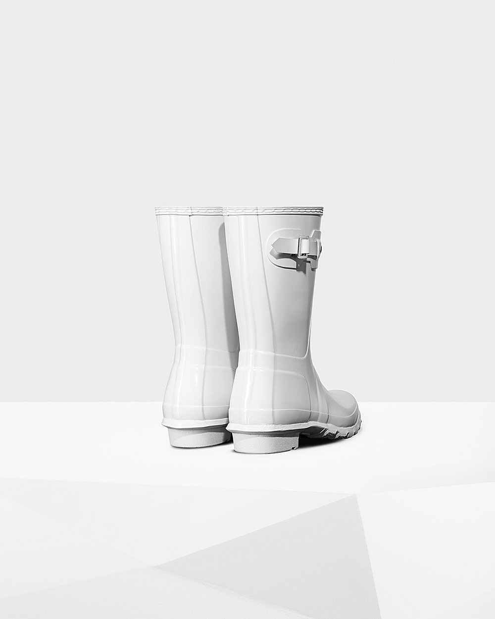 Women Hunter Original Gloss | Short Rain Boots White | NZ-52496-NRMH